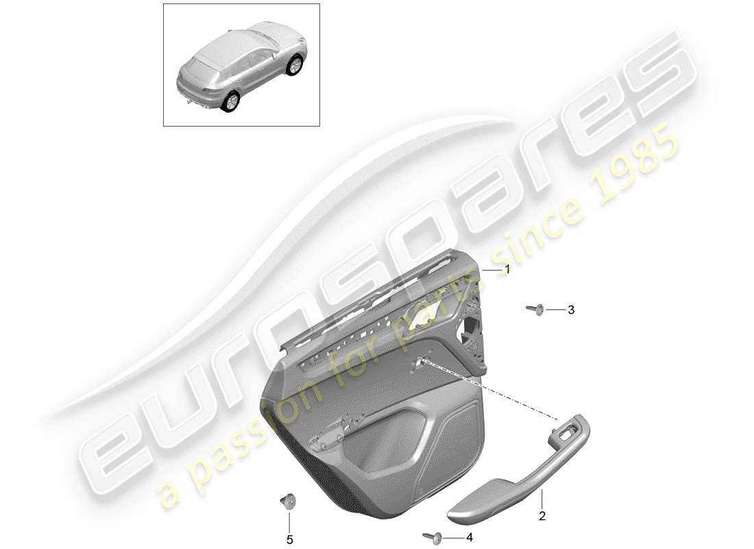 porsche macan (2018) door panel part diagram