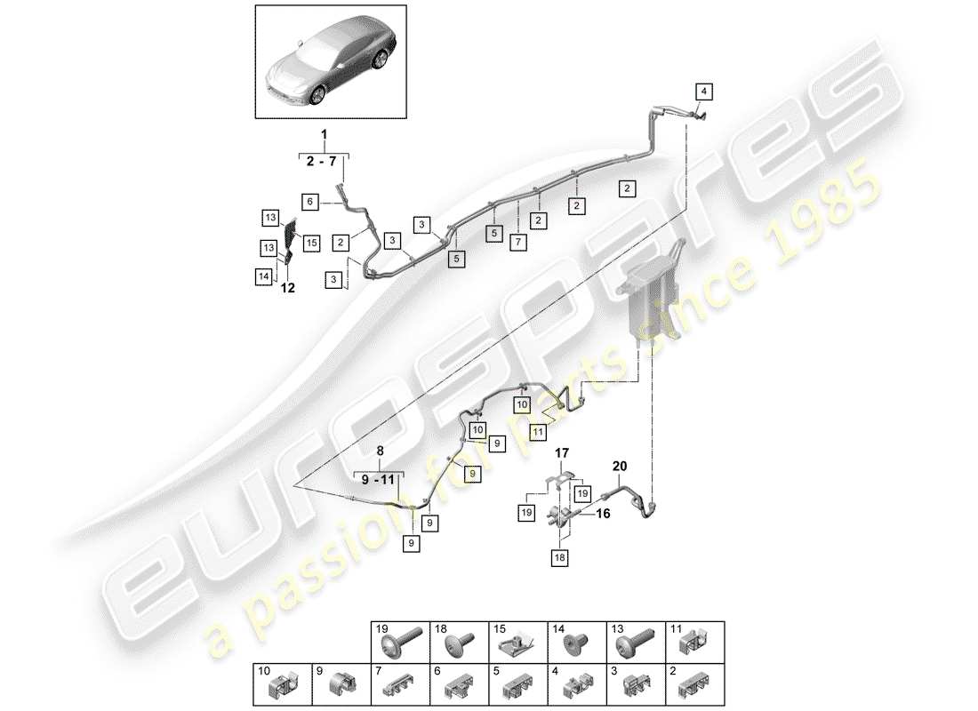 porsche panamera 971 (2018) fuel line part diagram