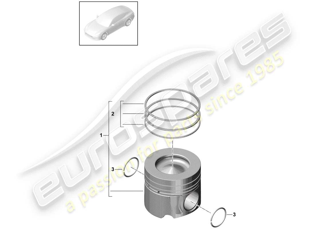 porsche panamera 971 (2018) piston part diagram