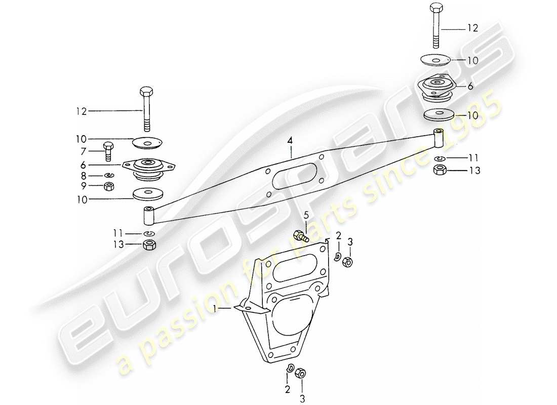 porsche 911 (1970) engine suspension part diagram