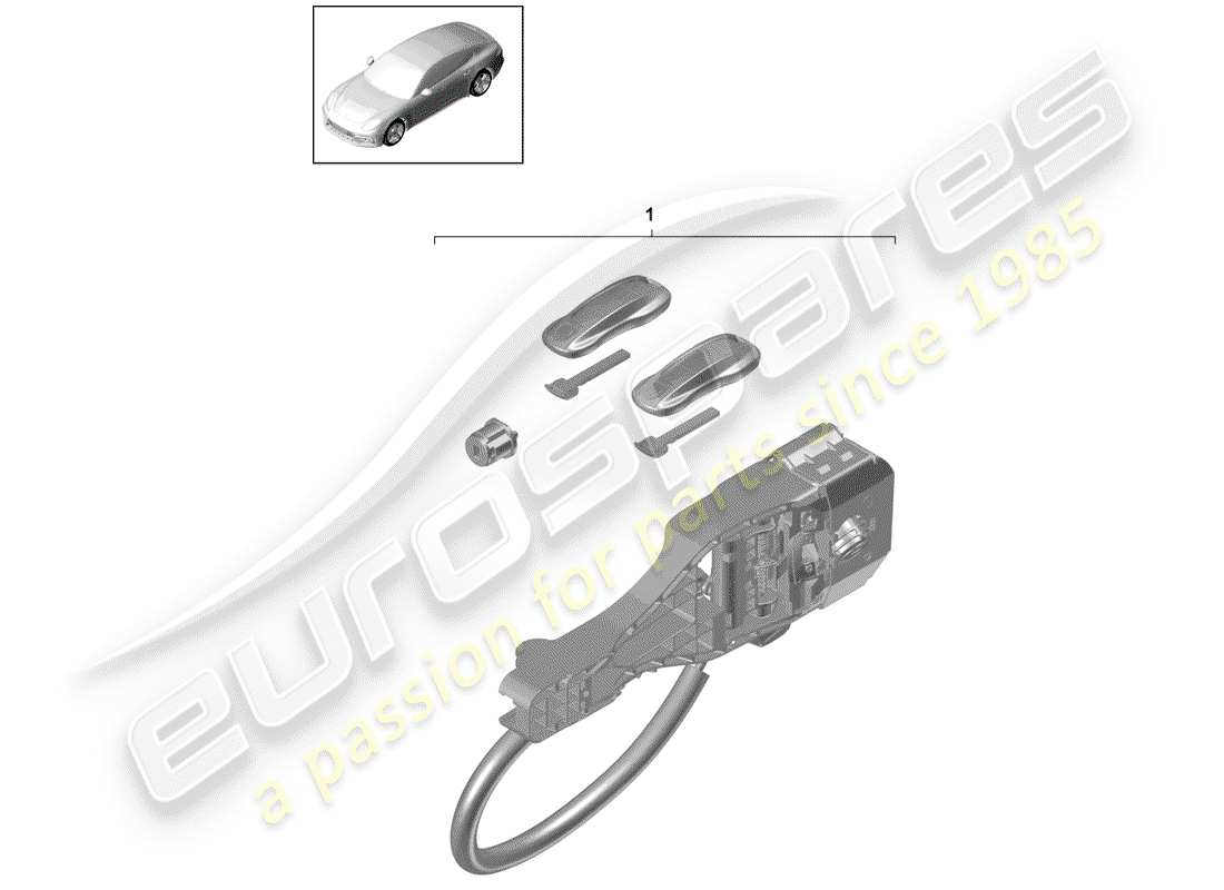 porsche panamera 971 (2018) 1 set lock cylinders part diagram