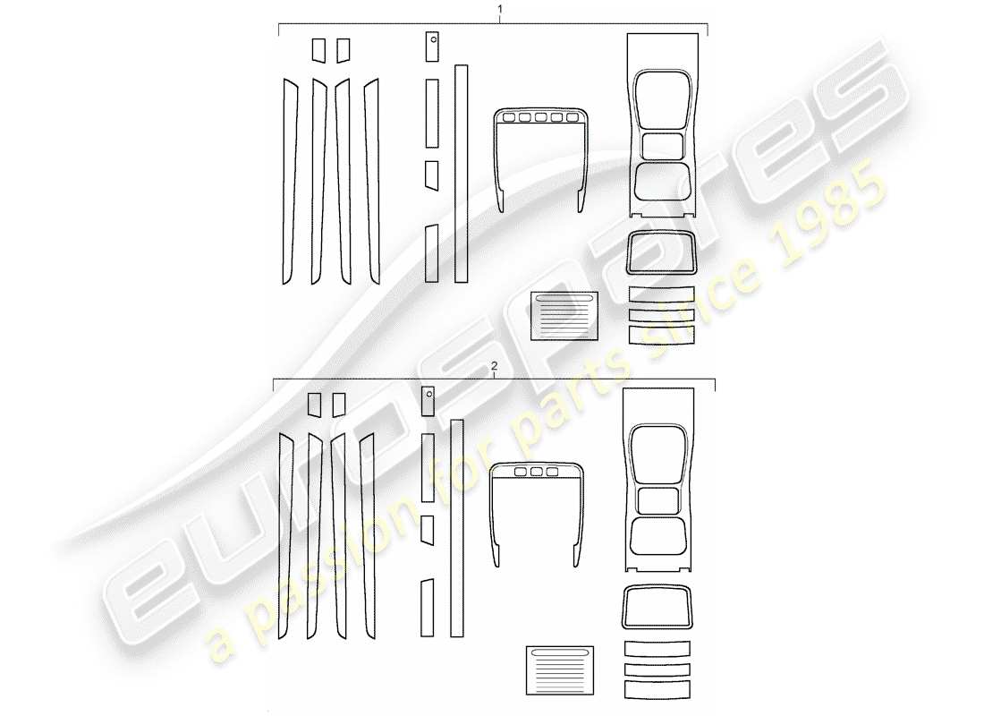 porsche tequipment cayenne (2017) 1 set trim moldings for part diagram