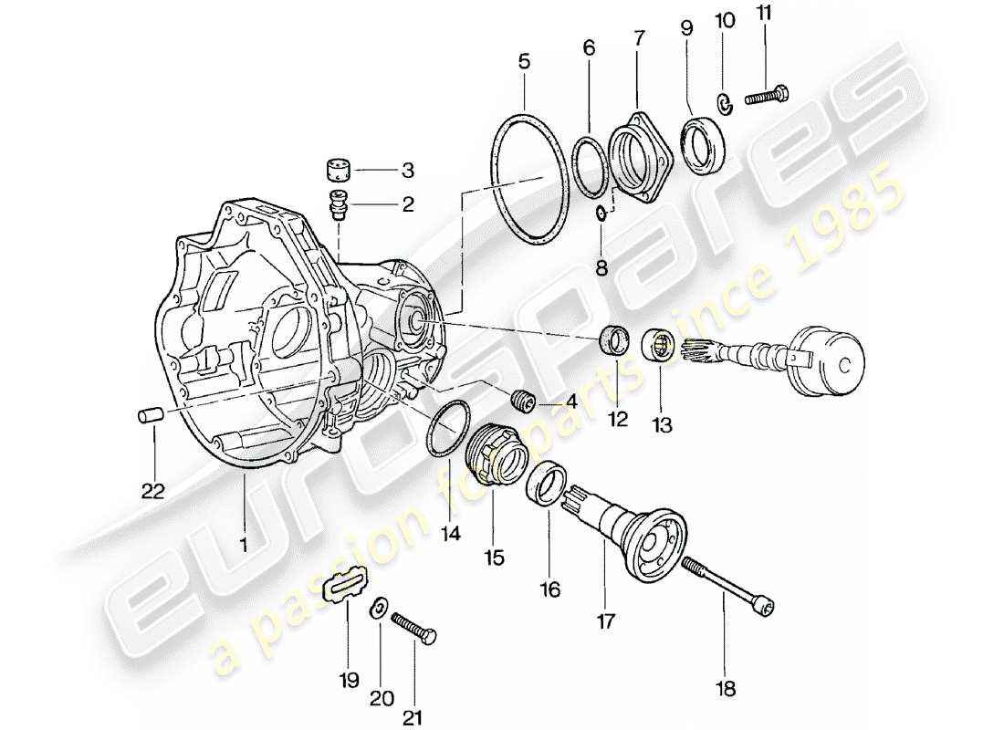 porsche 924 (1983) replacement transmission - final drive housing - automatic transmission part diagram