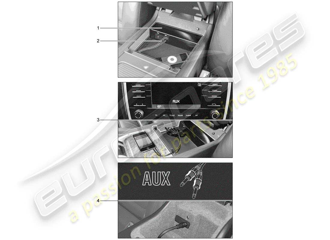 porsche tequipment cayenne (2009) multimedia interface part diagram