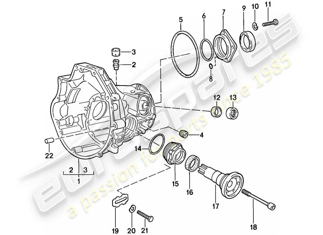 porsche 924s (1988) replacement transmission - final drive housing - automatic transmission part diagram