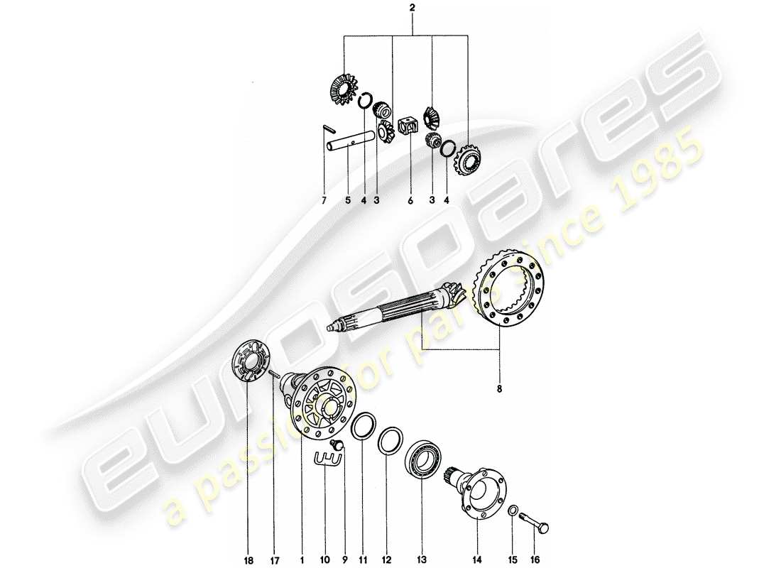 porsche 911 (1977) differential part diagram