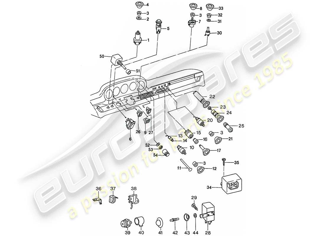 porsche 911 (1977) switch part diagram