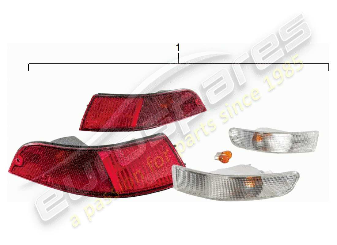 porsche classic accessories (1984) turn signal - rear light part diagram