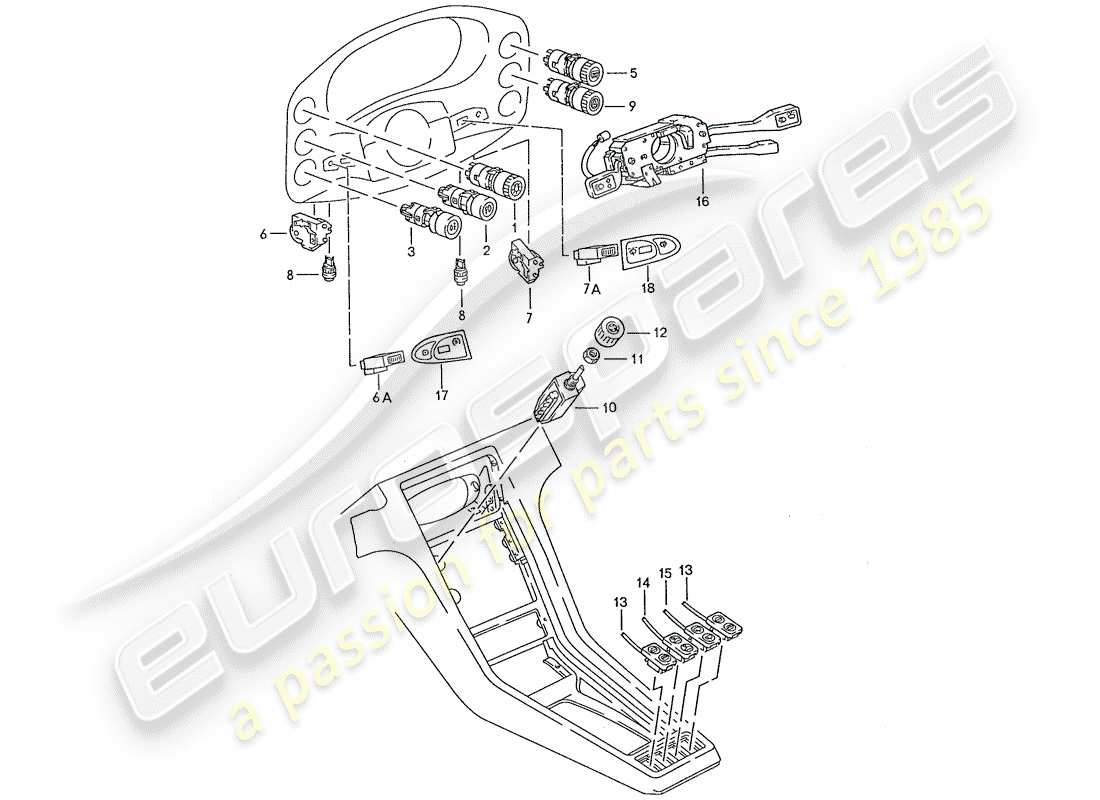 porsche 928 (1991) switch - manually part diagram