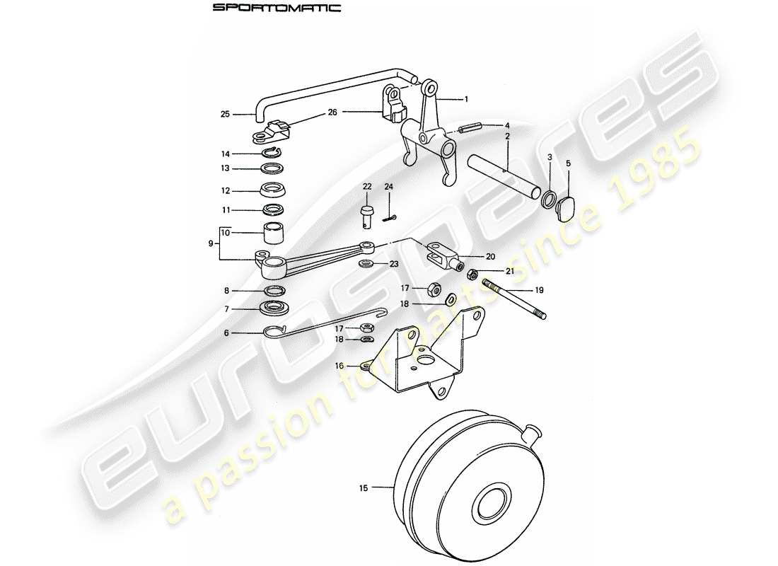 porsche 911 (1976) clutch release part diagram