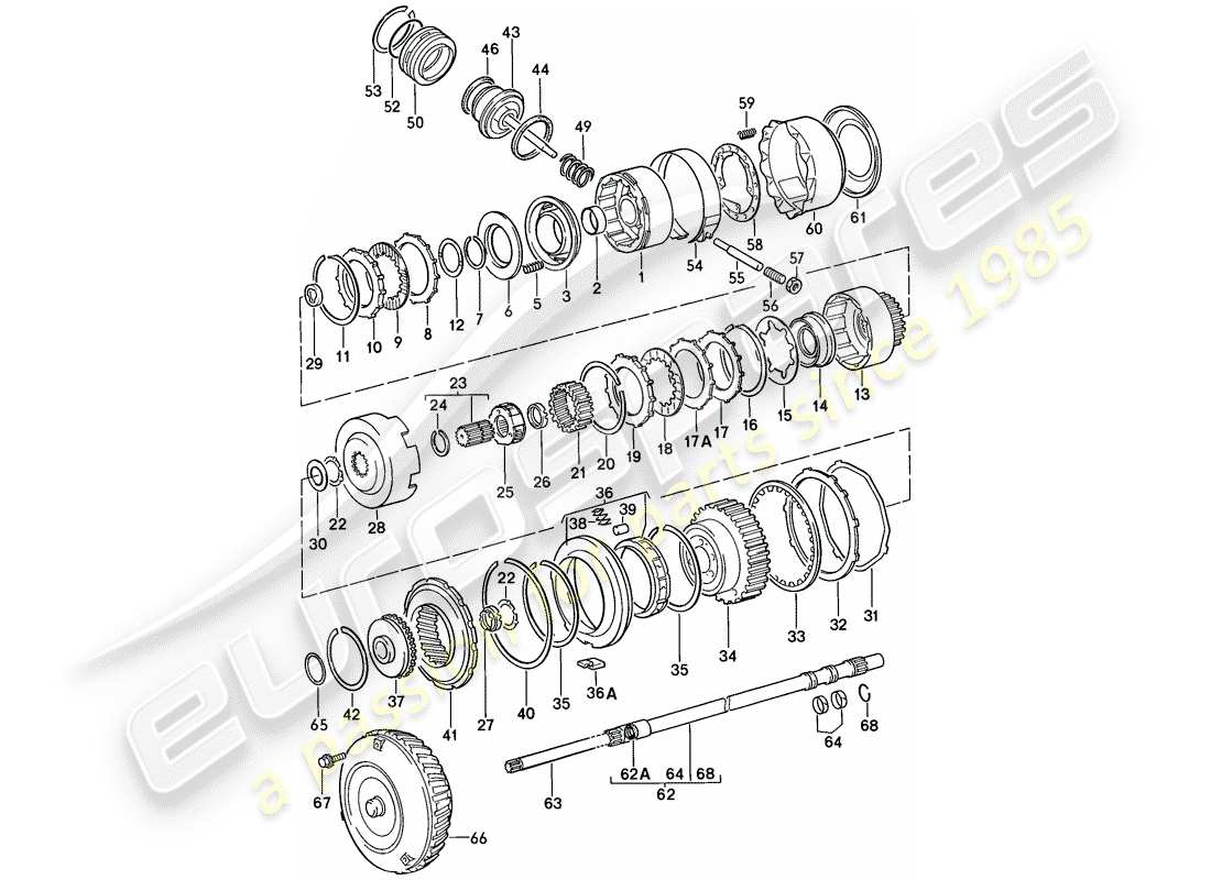 porsche 924s (1987) transmission control - automatic transmission part diagram