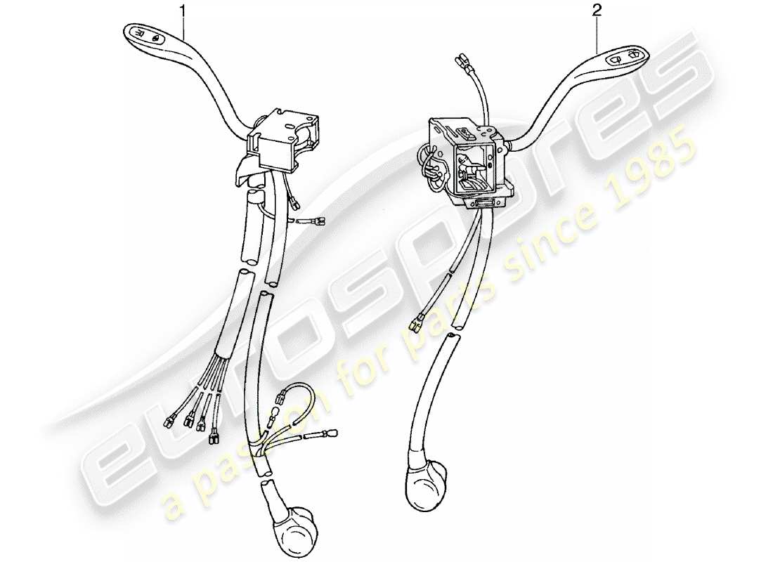 porsche 911 (1981) steering column switch part diagram