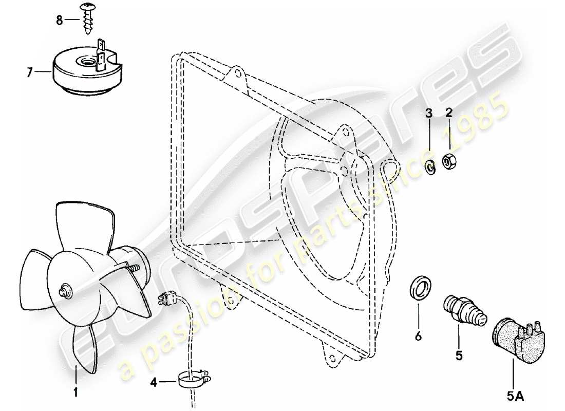 porsche 924 (1982) electric fan part diagram