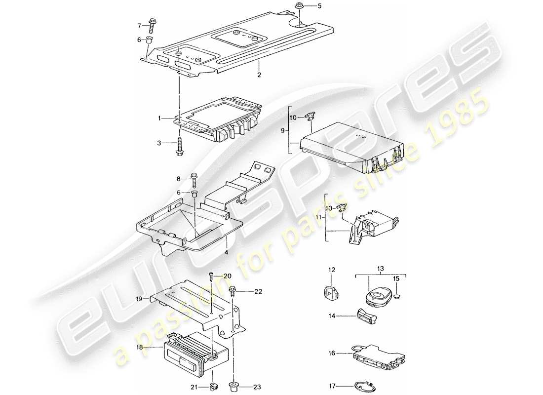 porsche 996 t/gt2 (2004) control units part diagram