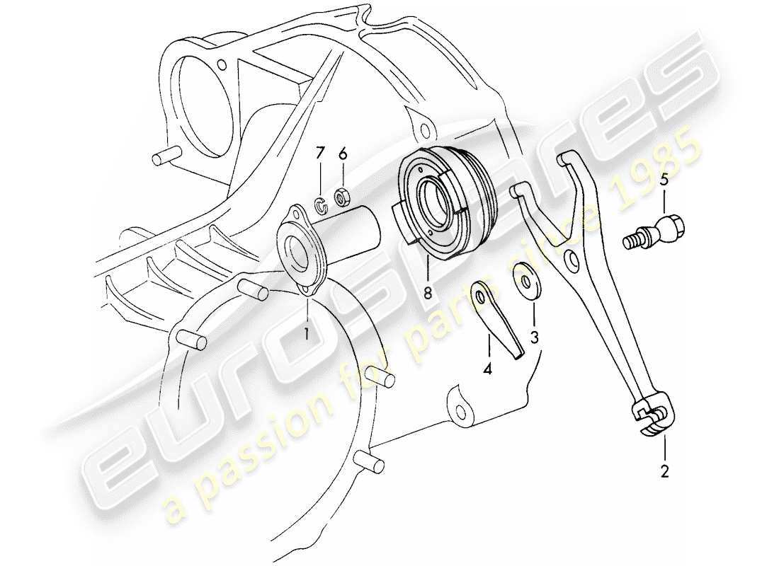 porsche 911 (1971) clutch release - d >> - mj 1971 part diagram