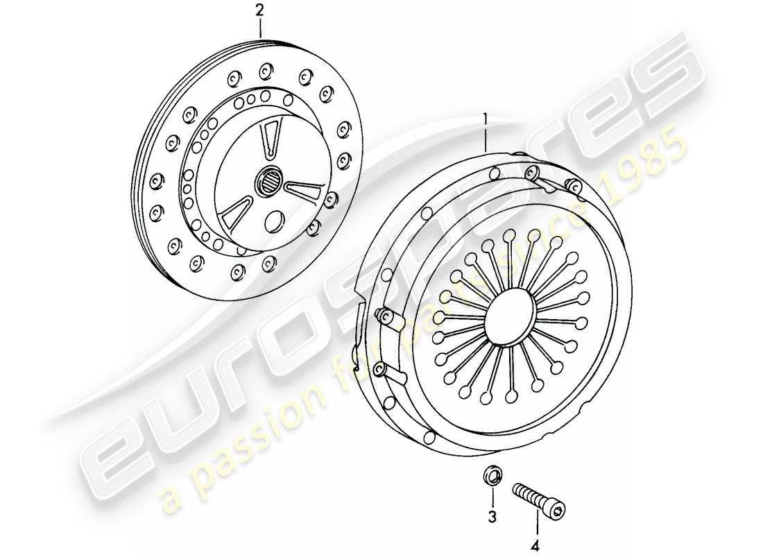 porsche 911 (1973) clutch part diagram