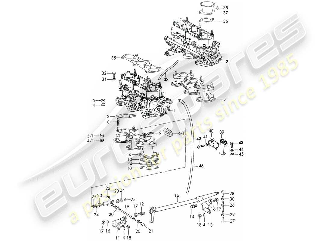 porsche 911 (1971) carburetor - - zenith- part diagram