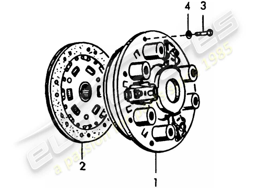 porsche 356/356a (1953) clutch part diagram