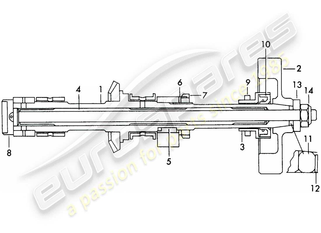 porsche 356b/356c (1961) camshaft - and - flywheel weights - intake - cylinder - 1 + 2 - and - cylinder - 3 + 4 part diagram