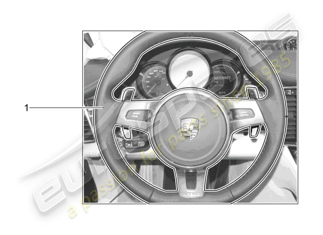 porsche tequipment panamera (2011) sports steering wheel part diagram