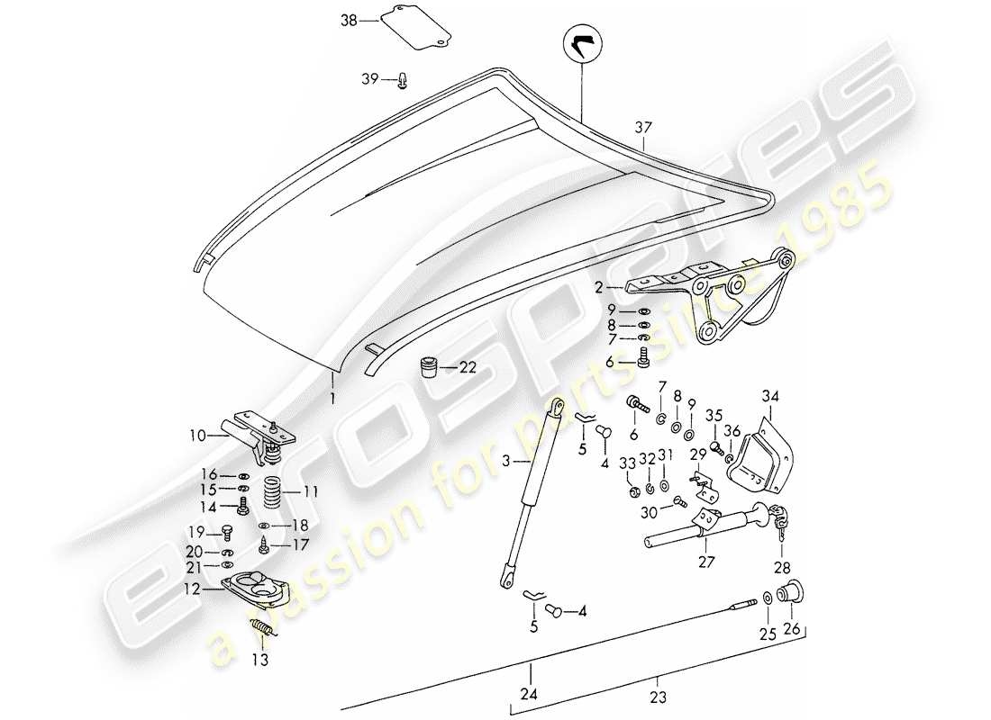 porsche 911 (1970) cover part diagram