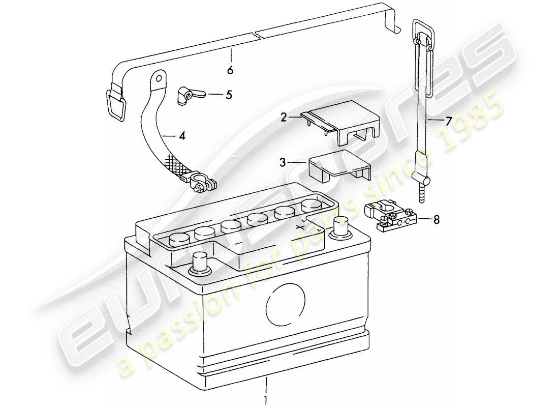 porsche 911 (1971) battery part diagram