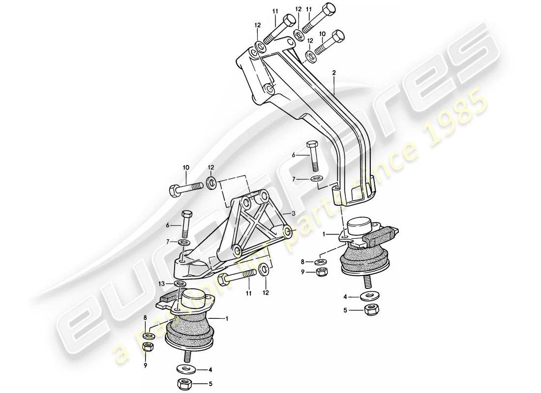 porsche 944 (1983) engine suspension part diagram