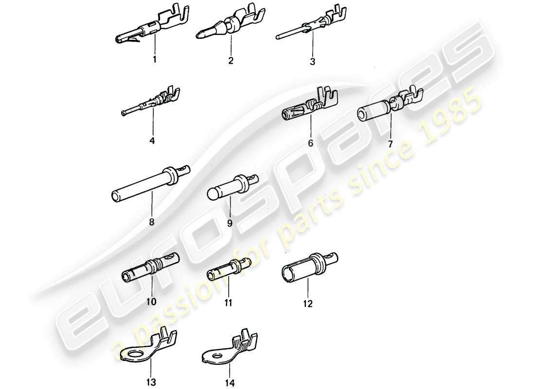 porsche 911 (1983) pin (male) terminal - contact pin - cable shoe part diagram