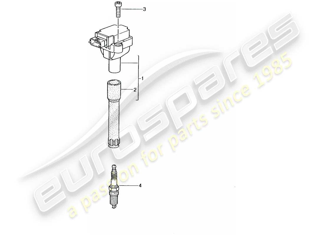 porsche 996 gt3 (2004) ignition system part diagram