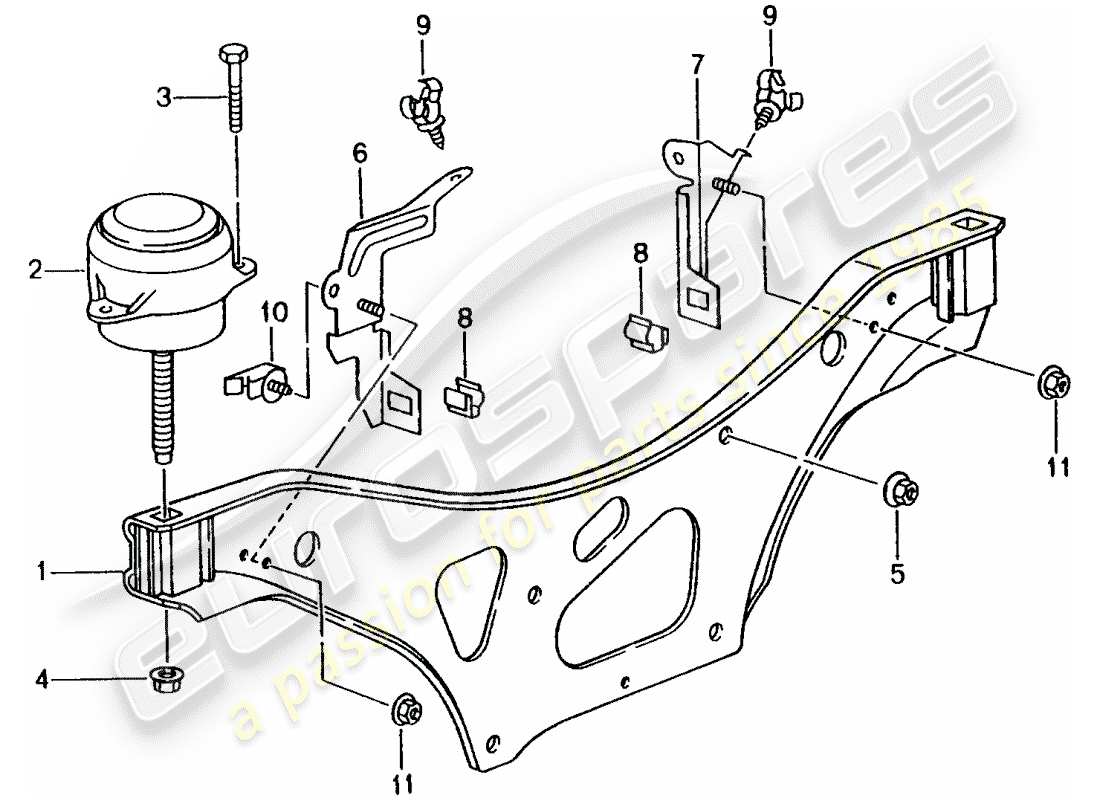 porsche 996 (2002) engine lifting tackle part diagram