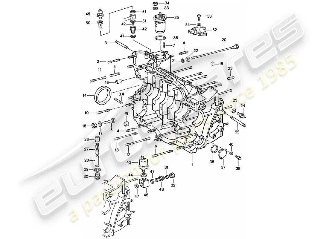 porsche 911 (1989) crankcase - repair set for maintenance - see illustration: part diagram