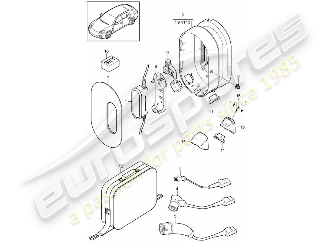 porsche panamera 970 (2010) electronic unit part diagram