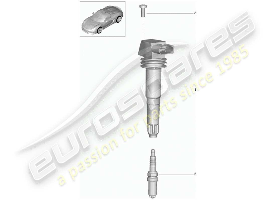 porsche boxster spyder (2016) ignition system part diagram