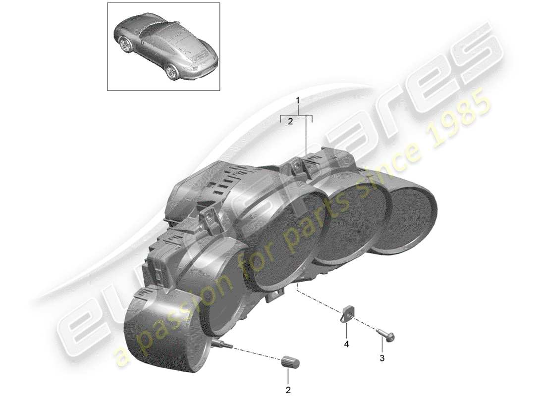 porsche 991 (2012) instruments part diagram