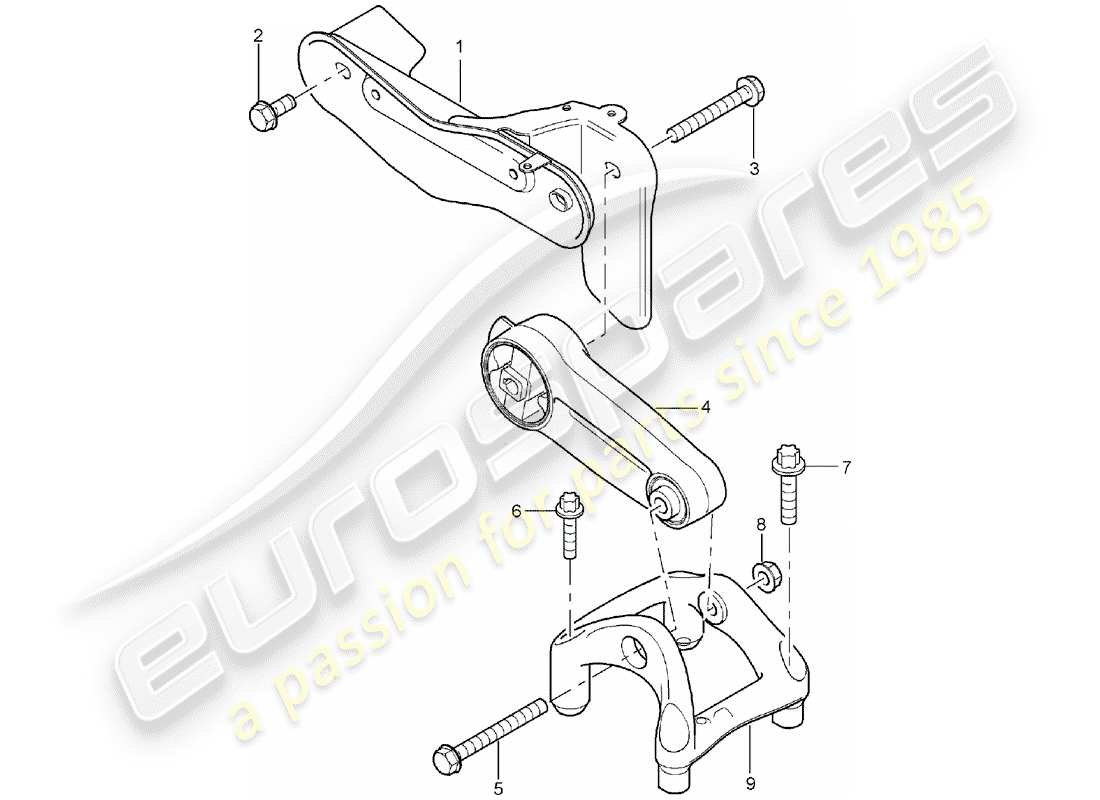 porsche cayenne (2006) engine lifting tackle part diagram