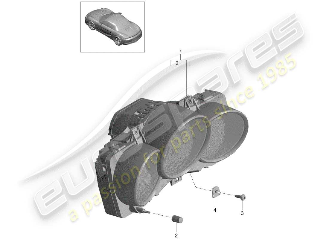 porsche boxster 981 (2016) instruments part diagram