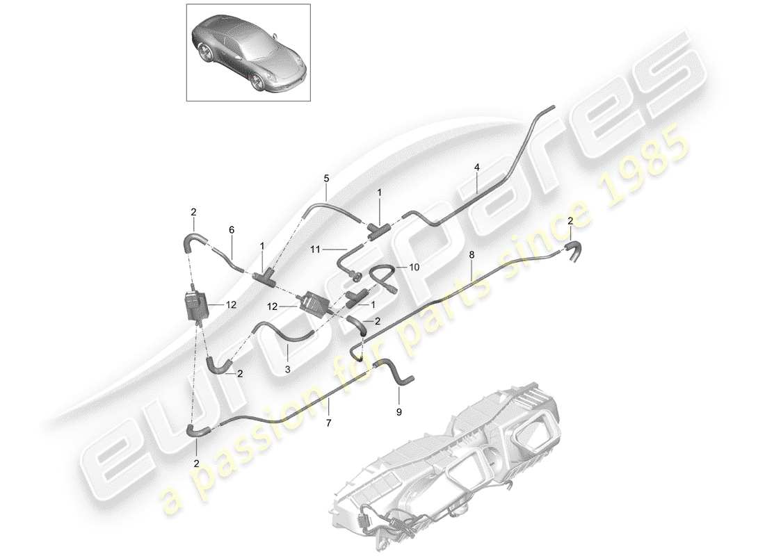 porsche 991 (2016) air cleaner part diagram