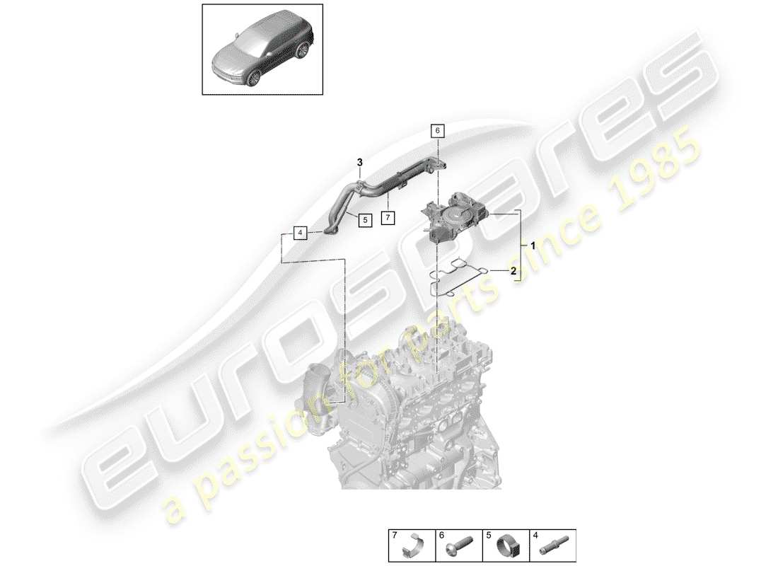 porsche cayenne e3 (2020) oil separator part diagram