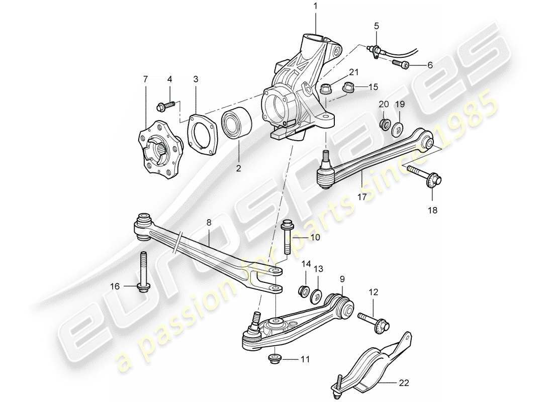 porsche cayman 987 (2008) rear axle part diagram