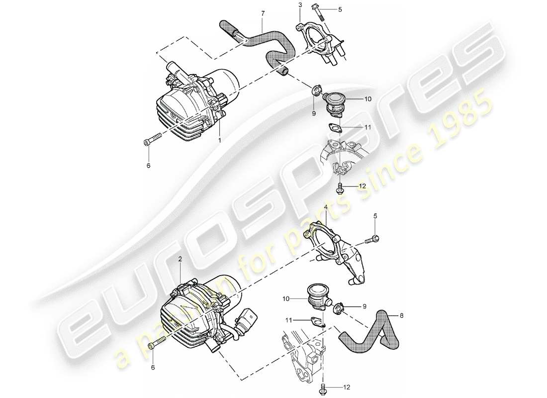 porsche cayenne (2006) secondary air pump part diagram