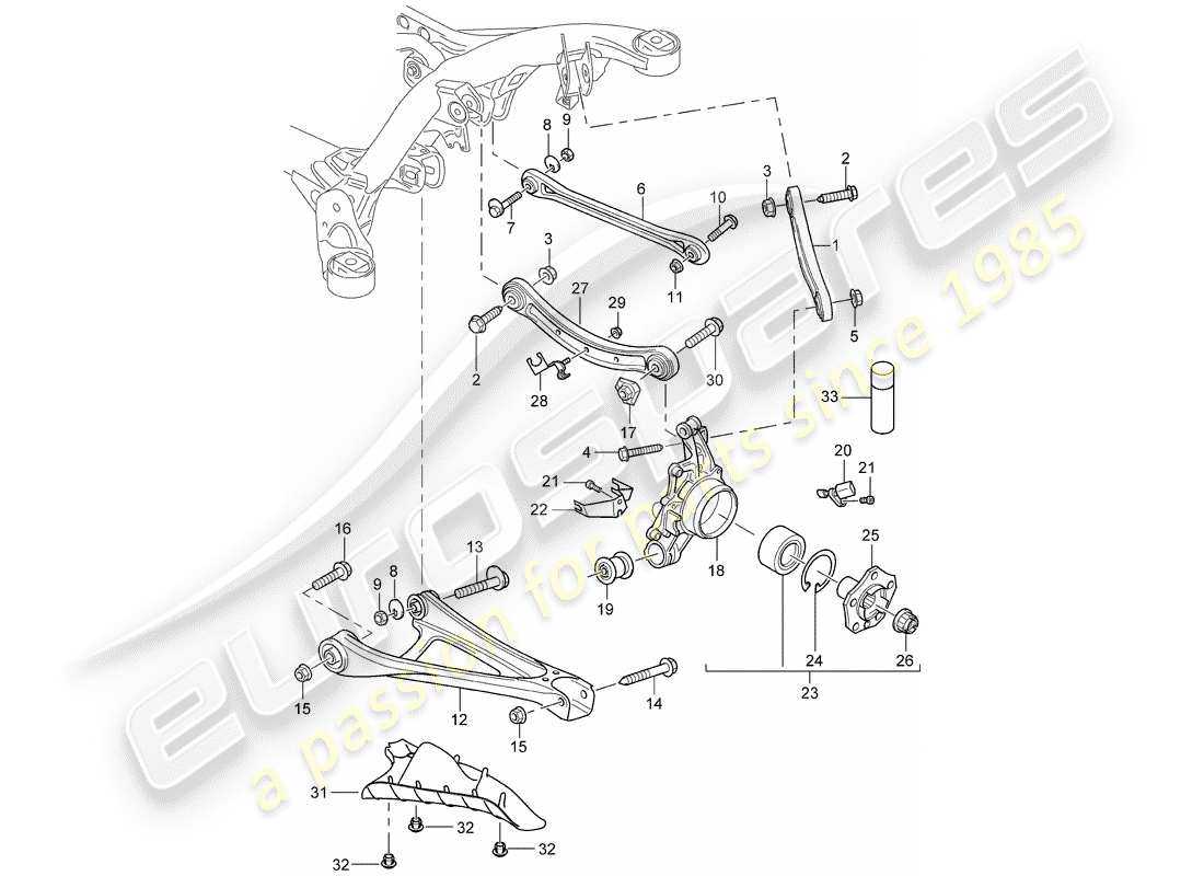 porsche cayenne (2009) rear axle part diagram