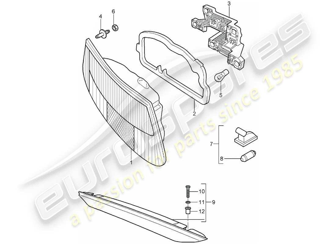 porsche boxster 987 (2005) rear light part diagram