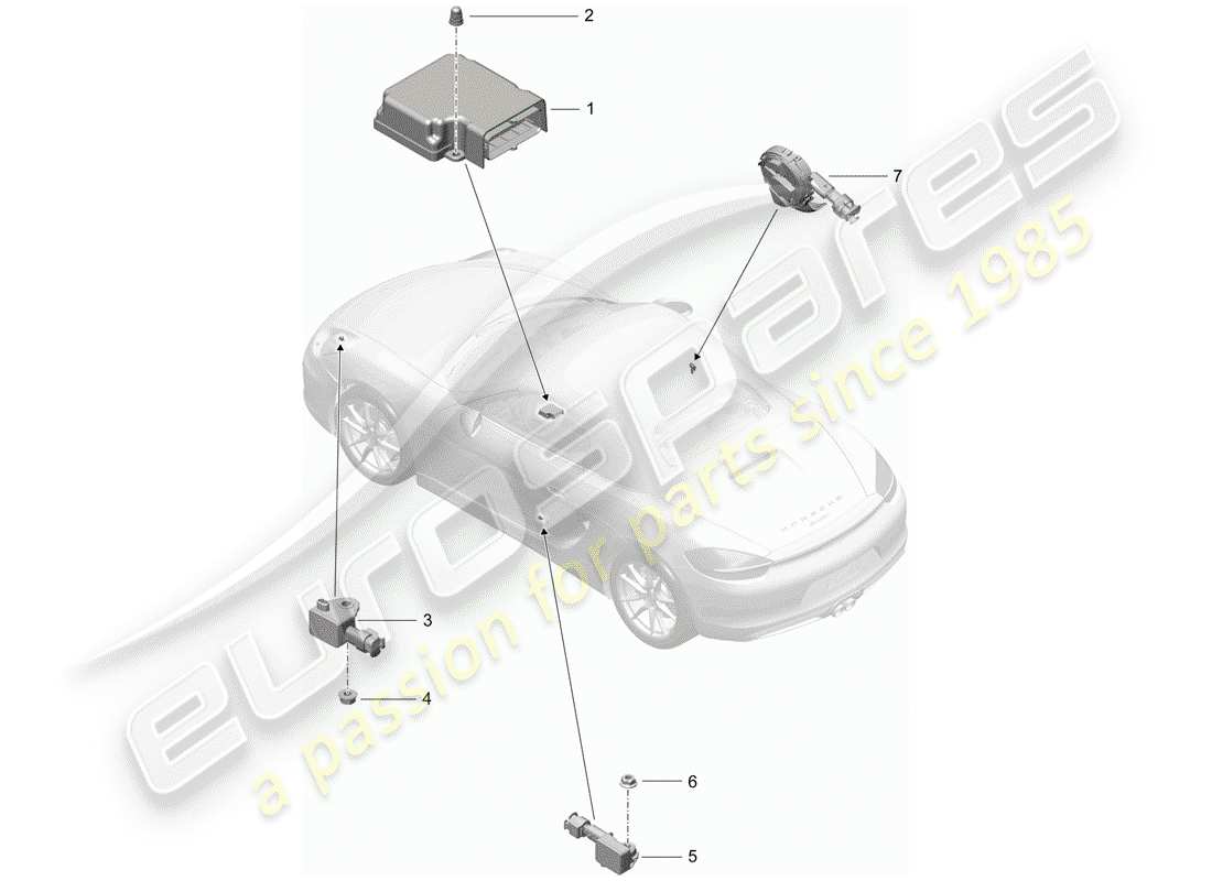 porsche boxster 981 (2016) electronic control module part diagram