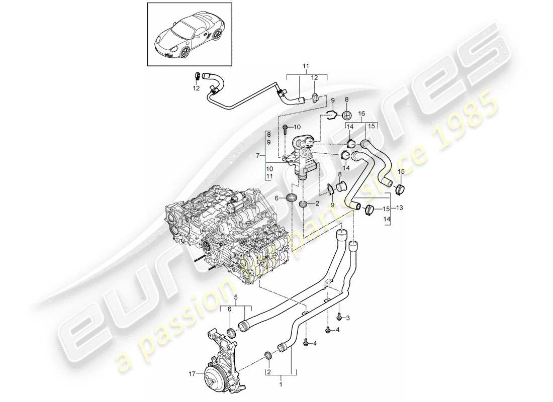 porsche boxster 987 (2012) connection part diagram