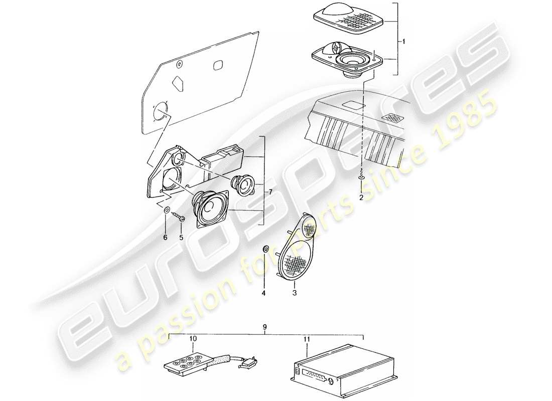 porsche tequipment catalogue (2007) sound system part diagram