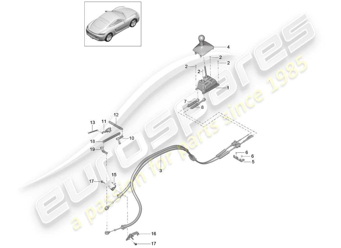 porsche 718 cayman (2020) shift mechanism part diagram