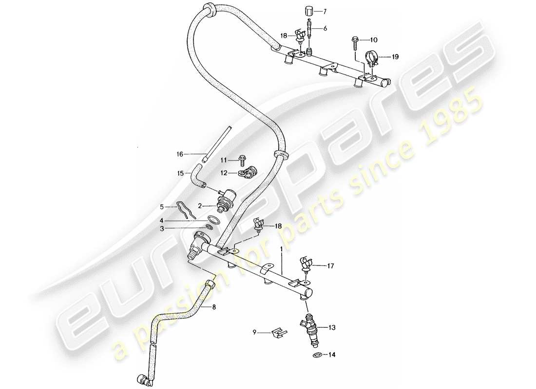 porsche boxster 986 (2001) fuel collection pipe part diagram