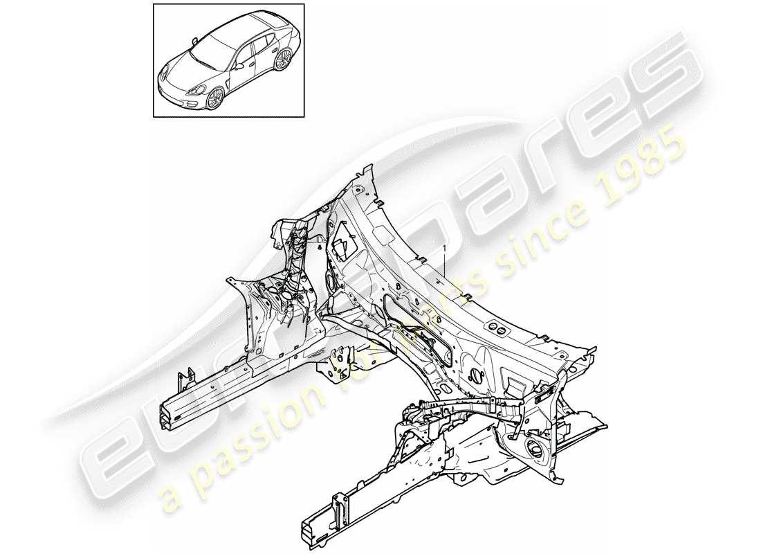 porsche panamera 970 (2016) front end part diagram