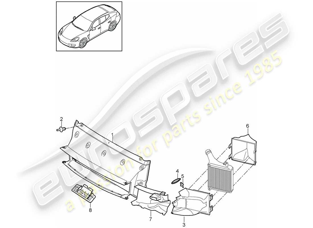 porsche panamera 970 (2016) air duct part diagram