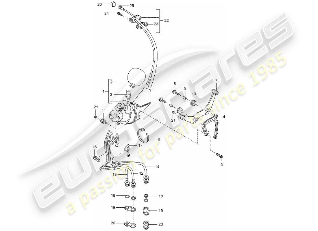 porsche cayenne (2006) hydraulic control unit part diagram